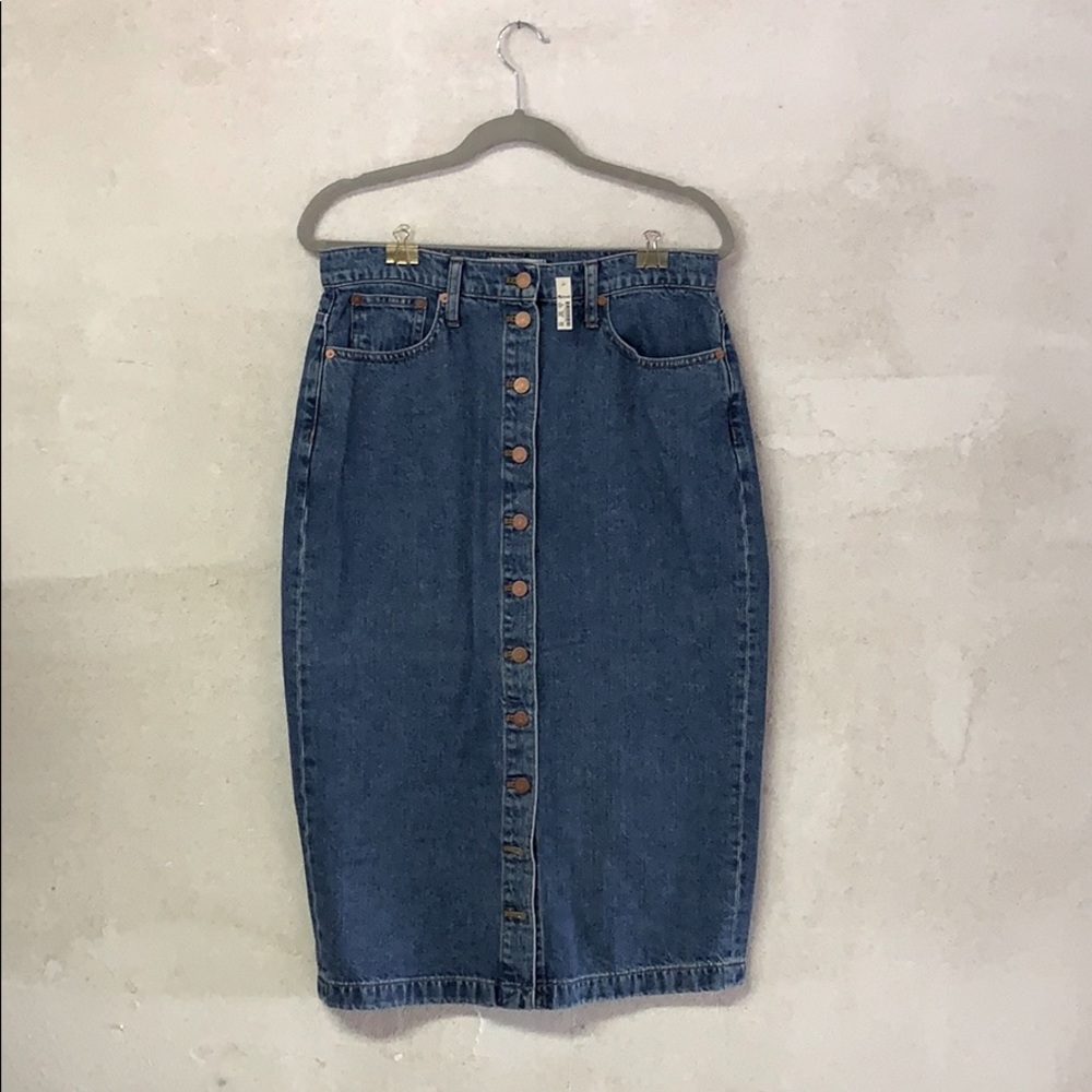 NWT Madewell button up denim skirt